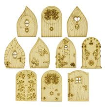 Pack of 10 Fairy Doors - 10 designs to chose from - Laser Cut 3mm MDF. AN-AX